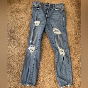 BDG Ripped Blue Straight Leg Jeans